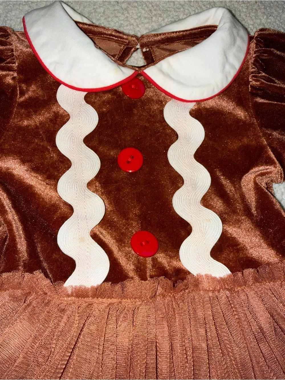 Taylor Joelle Velvet Gingerbread Christmas Dress Size 2